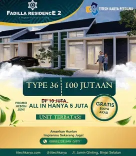 PROMO JUNI DP 5Jt All in Perumahan Subsidi. Free biaya Akad!GASKANN
