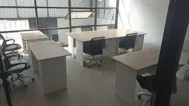 MEJA KERJA KANTOR + KURSI KERJA / KANTOR BARU COD FREE ONGKIR PASANG
