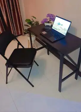 MEJA KERJA / KANTOR + KURSI KERJA / KANTOR BARU COD FREE ONGKIR