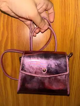 Tas Slempang Anak Cewe Pink Polos Kilat Merk H&M (Original)