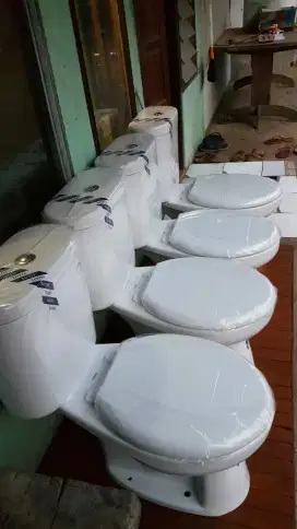 Closet duduk otomatis dan wastafel