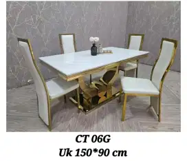 Meja Makan Marmer Stainless Luxury