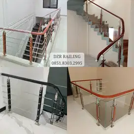 tiang railing stainless tiang tangga kaca handrailing pvc