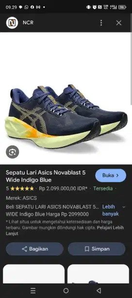 Sepatu lari asics novablast 5