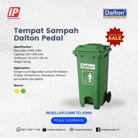 Dustbin Tempat Sampah Roda 120 Liter Dalton Plastik HDPE (Pedal)