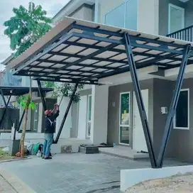 Kanopi alderon rangka hollow galvanis