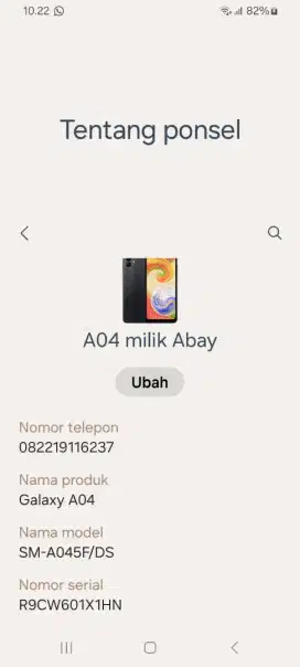 Jual samsung A04 komplit