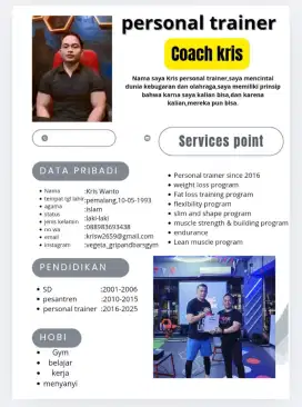 Jasa personal trainer profesional dan berserikat