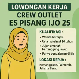 Loker Crew Outlet Es pisang ijo 25