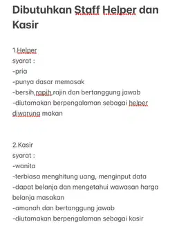 helper dan kasir