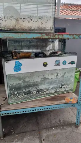Aquarium dengan berbagai ukuran, total ada 8 Aquarium Bekas
