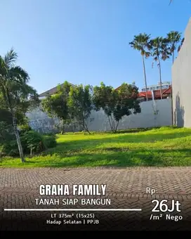 Dijual Tanah Kavling Siap Bangun Graha Family Blok O Jarang Ada