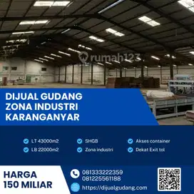 Gudang Super Luas di Karanganyar! 43.000m² Tanah + 22.000m² Bangunan