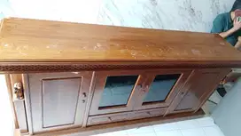 jual lemari jati tv bekas