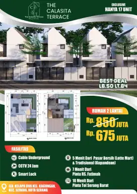 Rumah 2 lantai legalitas sertifikat type 50/105