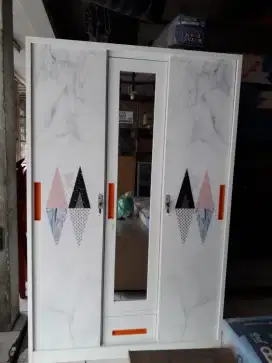 Lemari Pakaian Sliding Murah Plat Besi 2 Pintu 3 Pintu
