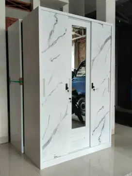 Lemari Pakaian Sliding Murah Plat Besi 2 Pintu 3 Pintu