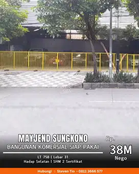 Dijual Bangunan Komersial, Surabaya Barat  Jl Raya Mayjend Sungkono