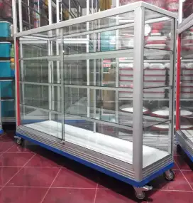 Etalase 1,5Mx1M Pakai Siku Besi + RODA BESAR Barang Ready