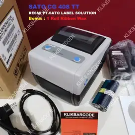 BARCODE PRINTER SATO CG-408TT / CG 408 - ORIGINAL (FREE PREMIUM WAX)