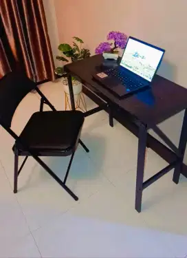 Meja Kerja, Meja Kantor, Meja Komputer + Kursi Kantor Lipat Baru