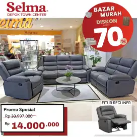 Promo sofa set recliner free pengiriman dan pemasangan