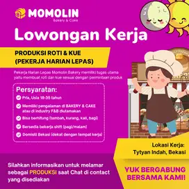Lowongan Kerja Karyawan Produksi Roti dan Kue Bekasi