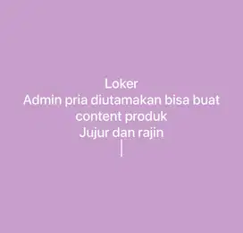 Loker admin onlineshop tiktok dan shope