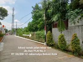 Tanah SHM Kav PLN Jakamulya Bekasi Kota Strategis bebas banjir