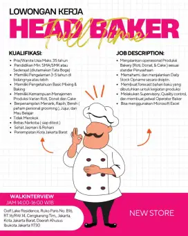 Loker kepala produksi bakery