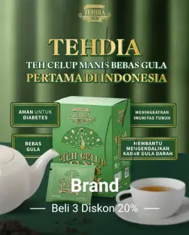 Obat Diabetes Teh Herbal Tehdia sudah manis tanpa gula