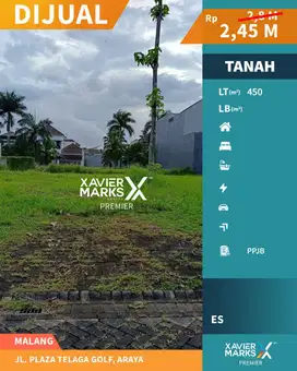 Dijual tanah kav siap bangun di Araya City, kota Malang