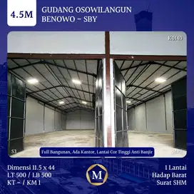 Gudang Osowilangun SHM 1 Lantai Full Cor Tinggi dkt Margomulyo Tandes