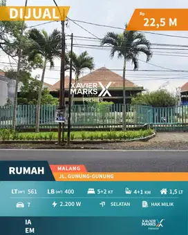 Dijual Rumah Klasik daerah Gunung Gunung Klojen Malang