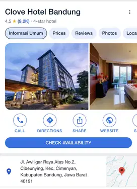 JUAL RUGI (BU) APARTEMEN CLOVE HOTEL BANDUNG