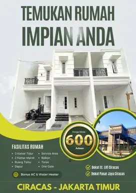 Jual Rumah di Ciracas Jakarta Hanya 500 Meter Stasiun LRT Ciracas