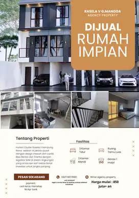 Rumah baru dan cantik akses mobil dekat puskesmas kampung rawa