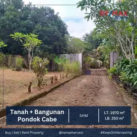 DIJUAL TANAH MURAH PINGGIR JALAN PONDOK CABE TANGERANG BONUS RUMAH !
