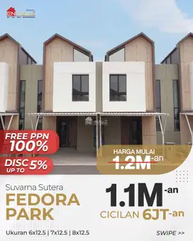 FEDORA PARK SUVARNA SUTERA RUMAH 2 LANTAI HARGA 1 MILYARAN