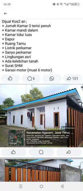 Dijual Rumah Kost Yang Sudah Ada Penyewa-nya