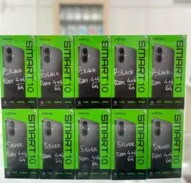 Baru...Infinix Smart 10 Ram 4+4/64 Grs Resmi (Warna : Black,Silver)