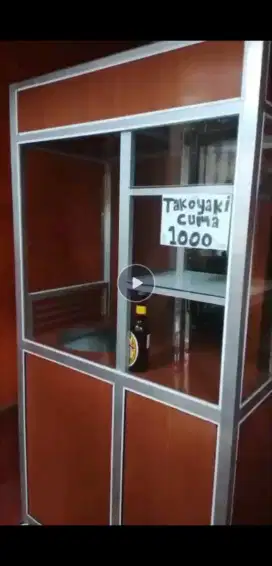 Etalase dagang etalase gerobak bakmi etalase kaca ANTI KARAT