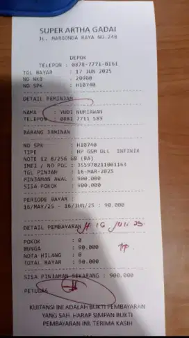 Jual tebus handphone masih di gadai