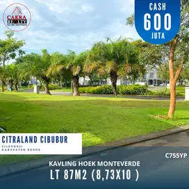 Kavling Hoek Strategis Monteverde CitraLand Cibubur, LT 87m²