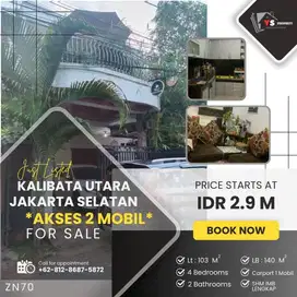 KALIBATA UTARA JAKARTA SELATAN RUMAH 2 LT SIAP HUNI AKSES 2 MOBIL ZN70