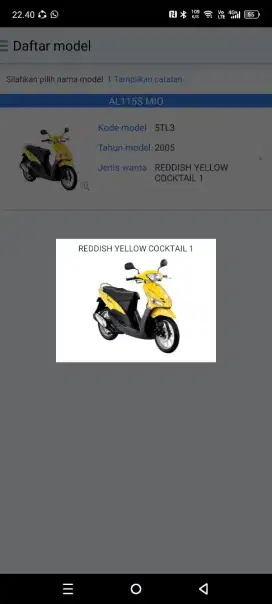 Yamaha mio sporty 2005 basic kuning