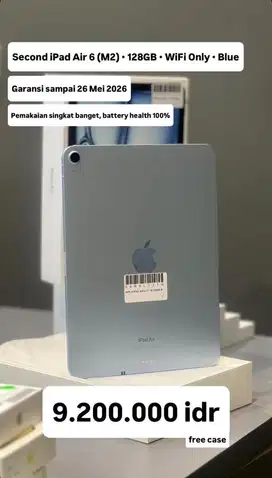 Second iPad Air 6 (M2) 128 Gb WiFi Only