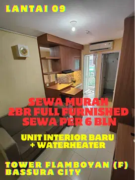SEWA PER 6 BLN 2BR FULL FURNISHED+WATERHEATER TOWER F BASSURA CITY