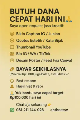 Buka jasa editing jasa buatkan caption thumnail dll