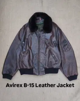 AVIREX USA Jaket Kulit Vintage Leather Jacket army military pilot